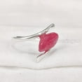 thumbnail image 2 of AAA Natural Ruby Ring, Rough Ruby Gemstone Ring, July Birthstone, Cross Band, 925 Sterling Silver, Womens Ring, Christmas, Thanksgiving, Handmade, Statement Jewelry, Raw Gemstone Jewelry, 2 of 5