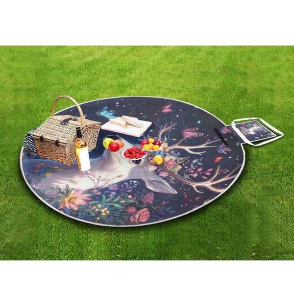 Picnic Blankets Teencool Beach Blanket Creatively Fae & Flora Pattern Outdoor Blanket for Travel