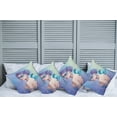 thumbnail image 6 of Ambesonne Winter Throw Pillow Cover 4 Pack, Fantasy Snow Queen, 18", Violet Blue Pale Green, 6 of 6