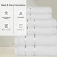 thumbnail image 3 of CASA COPENHAGEN Eternal 6 Pieces Towel Set- White, 500 GSM 2 Bath Towel 2 Hand Towel 2 Washcloth, Designed in Denmark Made of Soft Egyptian Cotton for Bathroom, Kitchen & Shower, 3 of 5