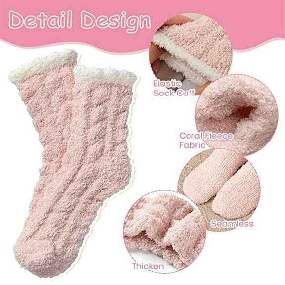 Socks for Women,5 Pairs Fuzzy Socks for Women Slipper Socks Microfiber Sleeping Socks Soft Home Winter Socks Plush Socks,Womens Socks,Multicolor,One Size