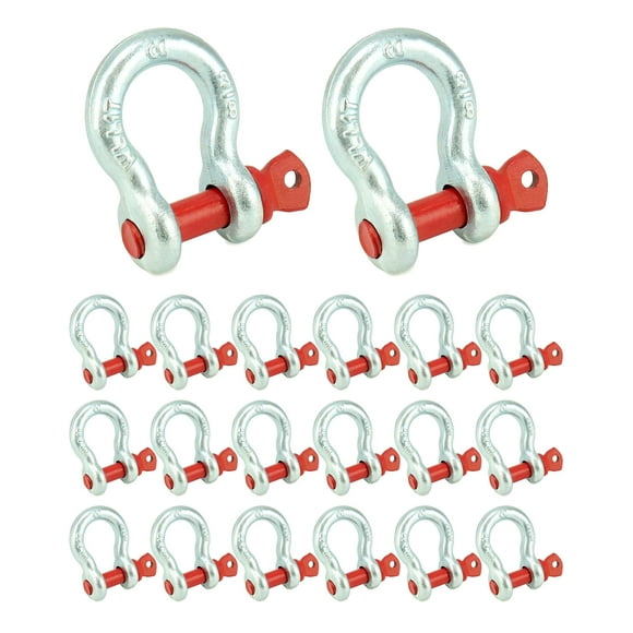 Anchor Shackles QWORK, acero galvanizado, 1 tonelada, 20 unidades