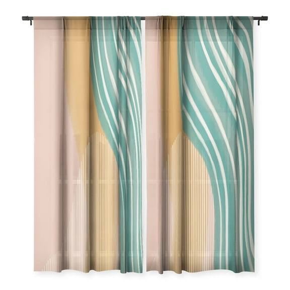 Society6 Rachel Szo Morning Swim 50" x 84" Single Panel Sheer Window Curtain