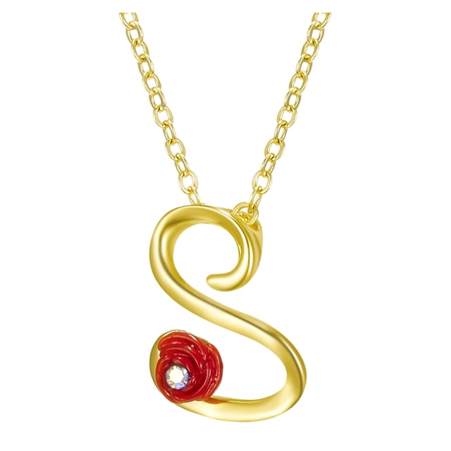 Jusqu'à 65% de Réduction sur les Colliers SMihono pour Femmes, Collier Lettre Rose avec Strass, Pendentif Rétro en Anglais