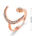 thumbnail image 2 of Moon Star Open Ring Ethnic Adjustable Open Knuckle Ring Boho Ring for Women, 2 of 10