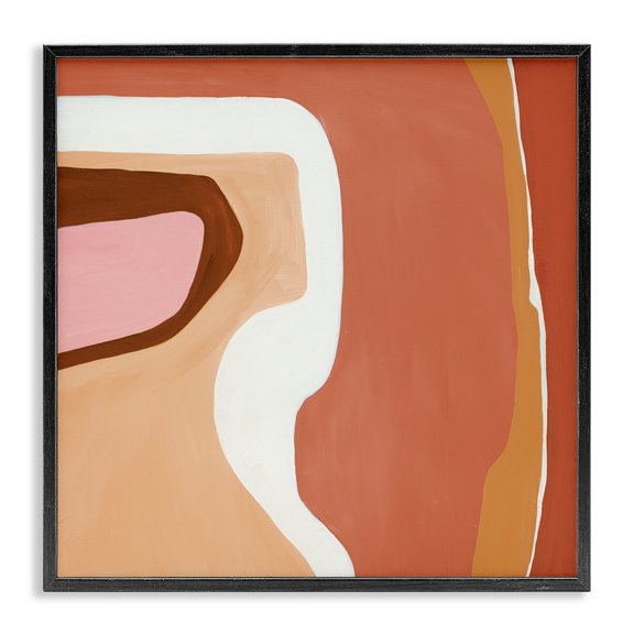 Stupell Industries Modern Desert Inspired Abstraction Pink Red Beige Black Framed Giclee Art, 12 x 12, by Ruth Fromstein