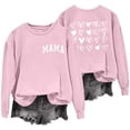 thumbnail image 2 of BRGZLK Women's Mother's Day Tops Letter Print Casual Fashion Crew Neck Lightweight Comfortable Loose Long Sleeve Hoodless Pullover Mom Shirts, Womens Sweatshirts Pink S, 2 of 5