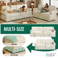 thumbnail image 4 of 2 Piece Mid-Century Modern Sectional Sofa with Ruffled Skirt, Chenille Living Room Furniture Sets, 74'' Love Seat, 93.7'' 4-Seater Deep Comfy Couch, Home Sofas for Living Room, Office, Beige, 4 of 8