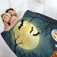 thumbnail image 6 of NIANHE Halloween pumpkin ghosts blanket, comfortable and soft, warm casual blanket, printed design, winter sofa dormitory home decoration, must-have travel product. Size is 40x50 inches., 6 of 9