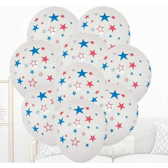 4th of July Balloons,Patriotic Latex Balloons,Mmemorial Day Independence Day Decorations,12 Inch,100Pcs