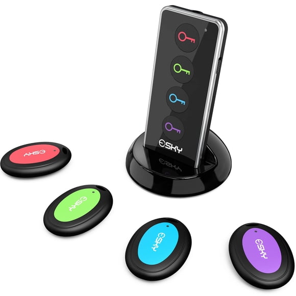 Rastreadores de objetos Key Finder Esky de 85 dB, 40 m de alcance, 4 receptores