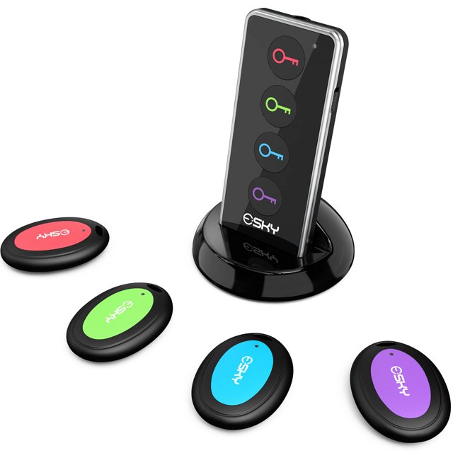 Rastreadores de objetos Key Finder Esky de 85 dB, 40 m de alcance, 4 receptores