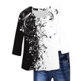 thumbnail image 2 of Viluyesy Round Neck T-Shirt for Womens 3/4 Sleeves Shirt Tops Fashionable Loose Blouse White Size S, 2 of 4