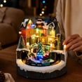 thumbnail image 4 of Christmas Village Houses, Rotating Train Santa Sleigh LED Light Up Musical Winter Snow House Figurine, Collectable Xmas Indoor Display Figurines Decoration, 4 of 7