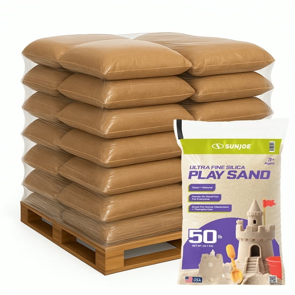 Sun Joe 49 Pack Ultra Fine Silica Play Sand, Sandboxes & Sensory Tables, 50 lbs, PLYSAND50