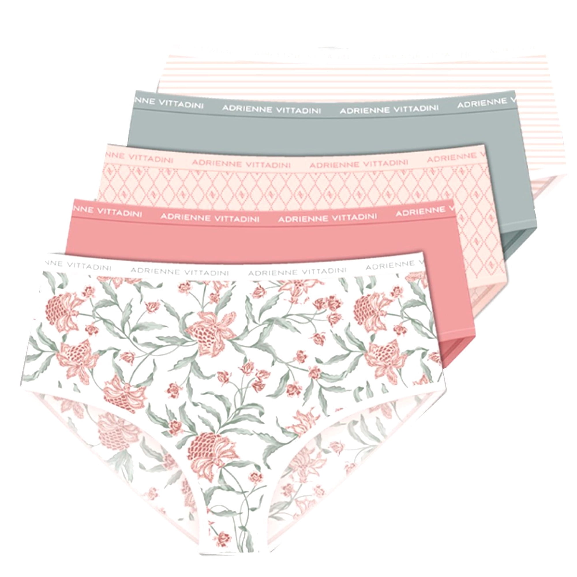 Adrienne Vittadini Women's Stretch Micro Brief Panties - Set of 5 - Size 9