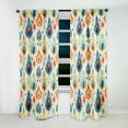 thumbnail image 5 of Designart "Fusion Of Blue And Orange Ikat Mosaic" Ikat Room Darkening Curtain Single Panel, 5 of 6