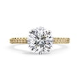 thumbnail image 2 of IGI Certified Lab Grown Diamond Engagement Ring | Center 8.5MM Cushion Cut 4 Prong Solitaire Hidden Halo Wedding Rings For Women In 14k Solid Yellow Gold | F-G, VS-SI Quality (3.40 Ctw) Ring Size-9, 2 of 7