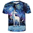 thumbnail image 1 of 2022 Summer New 3D Unicorn Print T Shirts Girls Tops Clothes Kids Cartoon Clothes Casual Comfortable Cute Unicorn Girls T Shirts6T Gong Bohan LED, 1 of 2