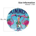 thumbnail image 2 of Disketp Beach Flamingo Trio Funny Coasters,4 Pcs Leather Coasters with Holder, Perfect Housewarming Hostess Gifts,Protect Furniture from Water Marks Scratch and Damage-Round Shape, 2 of 6