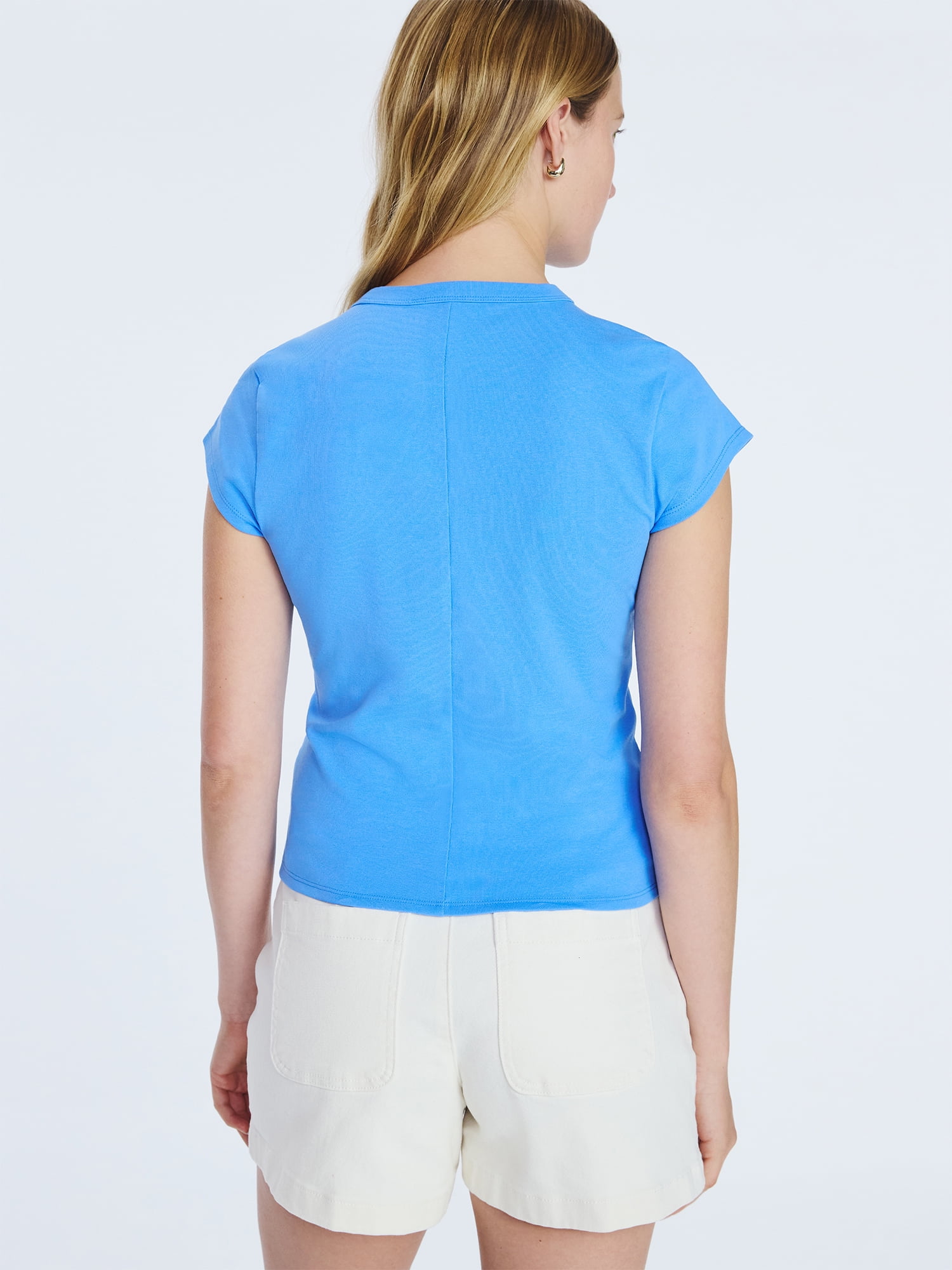 Free Assembly Women's and Women's Plus Cap Sleeve Tee, Sizes XS-4X