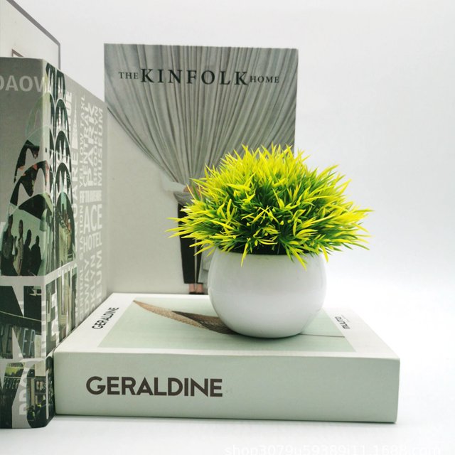 maskred 2pieces Potted Simulation Plants Wide Application For Any Space Decoration Faux Grasses For Decor yellow 1Set