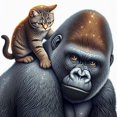 thumbnail image 1 of Gorilla and Cat Companions - DIY Diamond Painting, 1 of 6