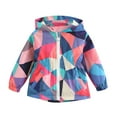 thumbnail image 2 of Bysome Coat For Girls Lightweight Jacket For Kids Girls'Print Jacket Red 4-5 Years, 2 of 9