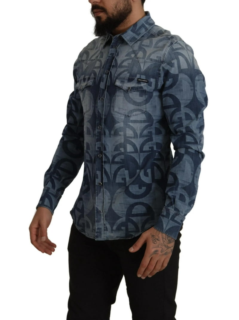 Dolce Gabbana Blue Denim Stretch DG Logo Casual Mens Slim