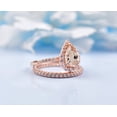 thumbnail image 4 of Sparkle Jewels 2Ct Pear Cut Peach CZ Engagement Bridal Ring 14K Rose Gold Plated, 4 of 5