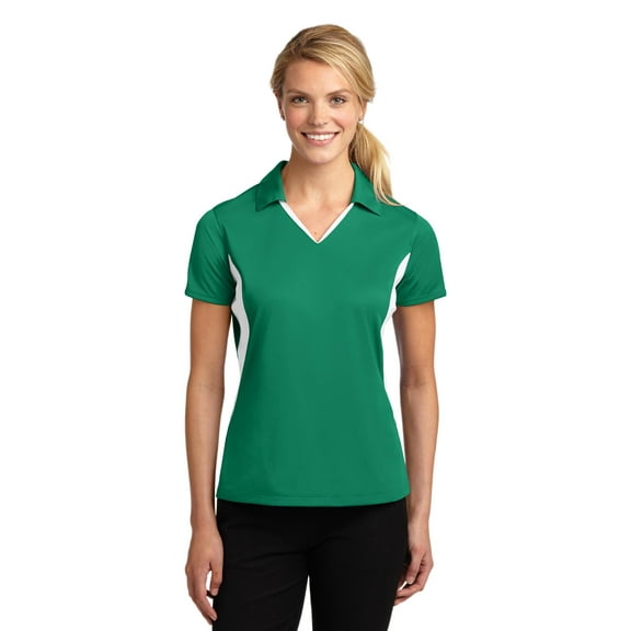 Sport-Tek Side Blocked Micropique Polo (LST655) Kelly Green/White, L