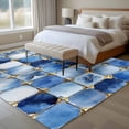 thumbnail image 4 of Blue Crystal Flower Area Rugs 5x7 ft Irregular Texture Washable Rug Non Slip Indoor Carpet Absorbent Floor Mat for Living Room Bedroom Dining Room, 4 of 9