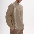 thumbnail image 3 of RUTAYY Men's Shirts Long Sleeve Round Neck Button Down Loose Tops Breathable Comfortable Spring Summer Holiday Chic Blouse, 3 of 9