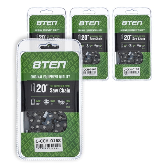 Full Chisel Skip Tooth Chainsaw Chain 20 inch .050 3/8 70DL for Echo 4 Pack 810-CCC2380H