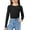 Black, variant on Girls Long Sleeve Round Neck Tight-fitting Warm Underwear Casual Base Layer Tops Tees 1-15 Years Old Black 8-11Years