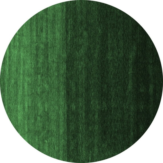 Ahgly Company Indoor Round Abstract Emerald Green Contemporary Area Rugs, 4' Round