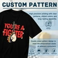 thumbnail image 6 of Vintage T Shirt, You're A Fighter, Boxing Gloves Print 2,Cotton T-Shirt for Men, 23328583,Black, 3XL, 6 of 9