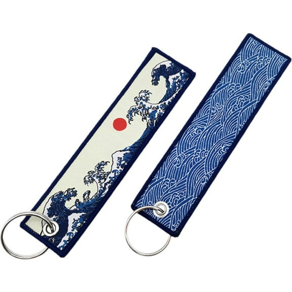 vlrwzc Car Key Chain Moto Car Keychain Keyring Fabric Embroidered Key Ring Car Key Decorations Accessories