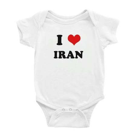 

I Heart Iran Love Iran Funny Cute Baby Jumpsuits Newborn Clothes (White 12-18 Months)