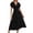 Black*, variant on RUTAYY Women's Dress Casual V-Neck Solid Color Short Sleeve Waist Pleats Soft Comfortable Daily Wear Classic Stylish Mesh Dresses