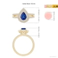 thumbnail image 4 of ANGARA Natural Split Shank Pear Sapphire and Diamond Double Halo Ring in 14K Yellow Gold for Women (Size-7x5mm) | September Birthstone, Anniversary, Jewelry Gift for Women | Natural Sapphire Ring, 4 of 8