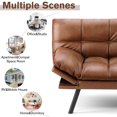 thumbnail image 6 of EDX Sofa Bed Couch, Loveseat Sleeper Futon for Living Room, Foldable Memory Foam Furniture, Convertible Full Size Sofa, Adjustable Backrest and Armrests,Linen, Brown, 6 of 7