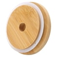 thumbnail image 3 of 4 tapas para tarros de bambú reutilizables de boca ancha, tapas para tarros de conservas con anillo de silicona a prueba de fugas, compatibles con tarros de boca ancha, 3 of 7