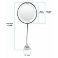 14 LED Suction Cup Makeup Mirror 6.5" 10X Mirror, Flexible 360 Degree