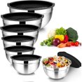 thumbnail image 1 of Cuencos para Mezclar, JASUVII Juego de Tazones/Bowls de 7 Piezas, Bowls de Cocina con Tapas Herm&eacute;ticas, Ensaladera acero inoxidable, Ideal para Hornear, Mezclar, Ensalada, Servir y Preparar, 1 of 7