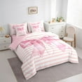 thumbnail image 3 of Castle Fairy Kids Kawaii Bowknot Twin Bedding Sets,Dreamy Ribbon Bow Bedding Comforter Set, 3 of 8