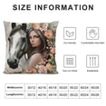 thumbnail image 5 of JEUXUS  Just A Girl Who Loves Horses Horse Lover Decorative Pillowcase Throw Pillow Cover, Funny Rustic Farmhouse Horse Flower for Sofa Couch Girls Room Home Decor Pillow Case, 5 of 5