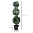 thumbnail image 3 of HOMCOM 3.5ft Set of 2 Potted Artificial Plant Ball Tree w/ Lavender Flowers, 3 of 10