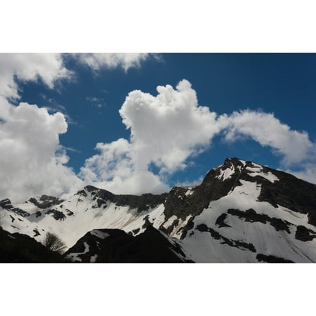 Russian Landscape - Clouds over mountain landscape Carousel Mountain Krasnaya Polyana Sochi Caucasus Mountains Russia Poster Print