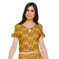 thumbnail image 6 of Moomaya Printed Cold Shoulder Cotton Crop Top Skirt Set Party Wear Ethnic Set, 6 of 6